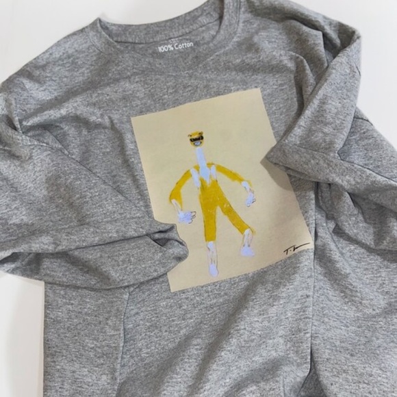 Art on Fabric Gray Yellow Power Ranger Tee - Picture 2 of 5